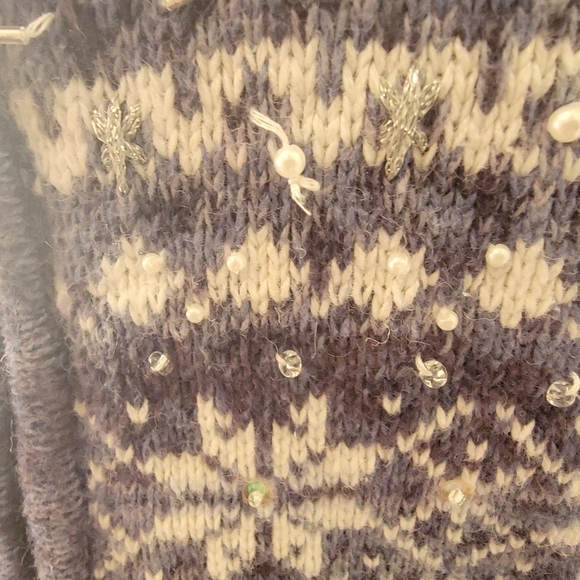 Heirloom Collectibles Zip Up Snowflake Ugly Sweater Size PM - Picture 11 of 11